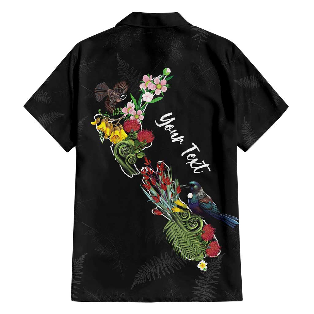 Kia Ora New Zealand Floral Personalized Family Matching Puletasi and Hawaiian Shirt Black - Aussie Hoodie