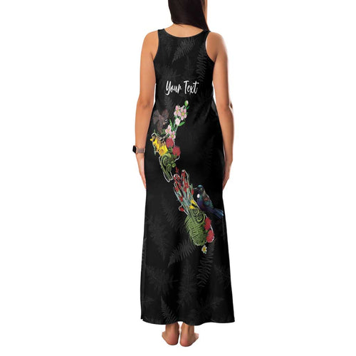 Kia Ora New Zealand Floral Personalized Family Matching Tank Maxi Dress and Hawaiian Shirt Black - Aussie Hoodie