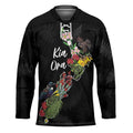 Kia Ora New Zealand Floral Personalized Hockey Jersey Black - Aussie Hoodie