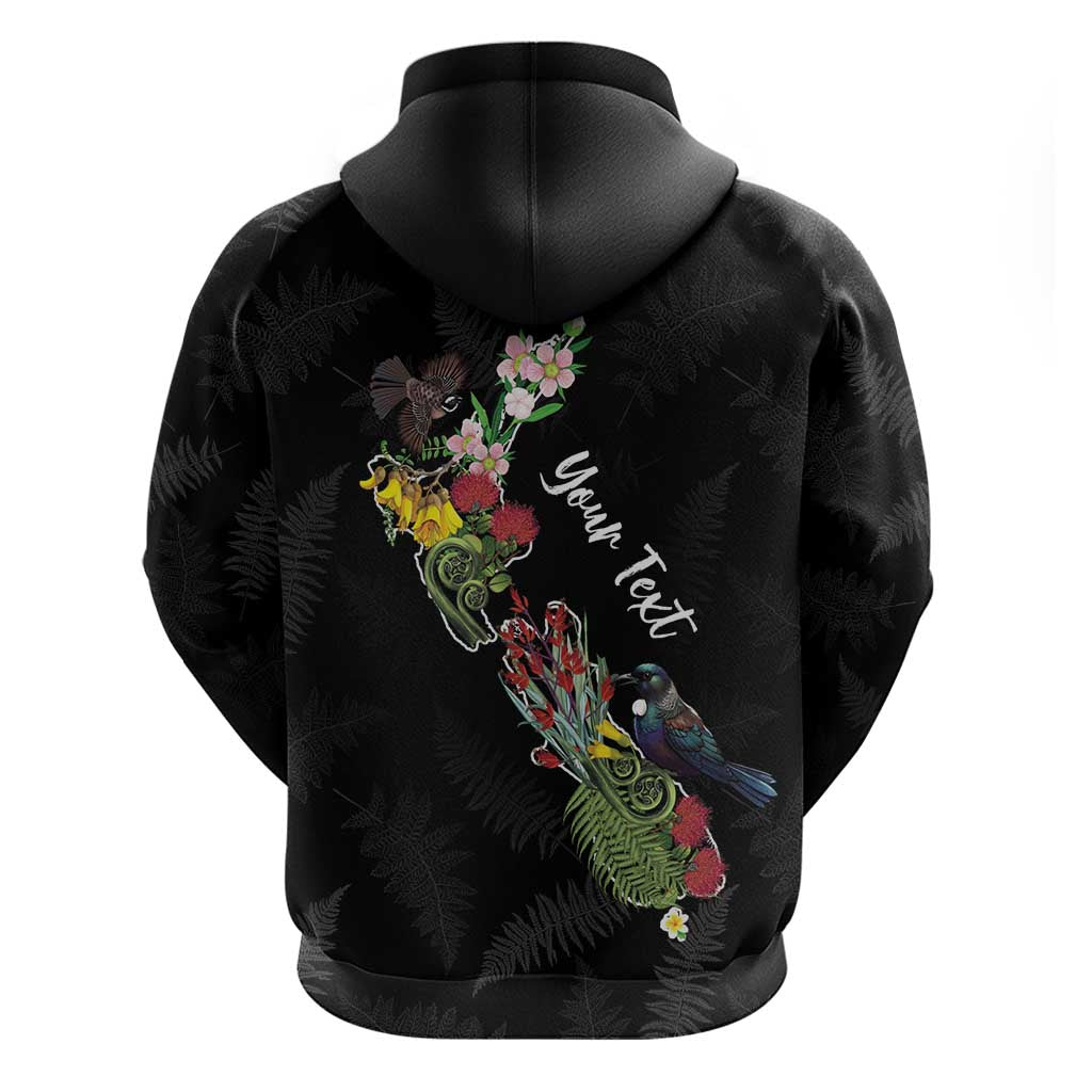 Kia Ora New Zealand Floral Personalized Hoodie Black - Aussie Hoodie