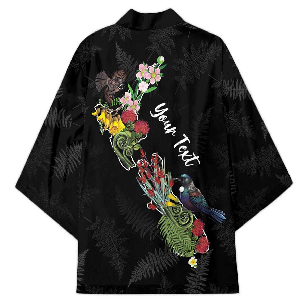 Kia Ora New Zealand Floral Personalized Kimono Black - Aussie Hoodie