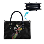 Kia Ora New Zealand Floral Leather Bag Black - Aussie Hoodie