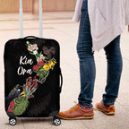 Kia Ora New Zealand Floral Luggage Cover Black - Aussie Hoodie
