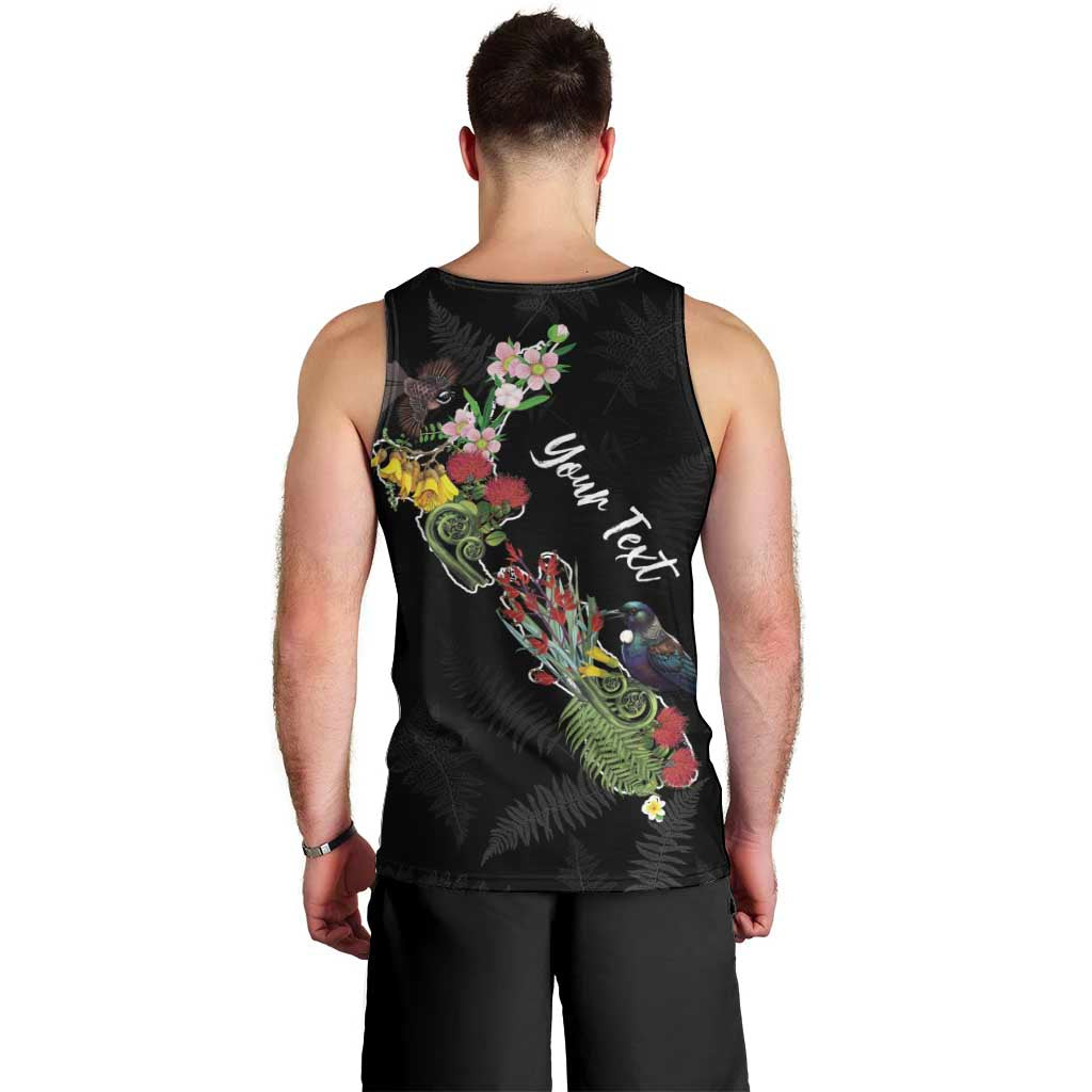 Kia Ora New Zealand Floral Personalized Men Tank Top Black - Aussie Hoodie