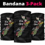 Kia Ora New Zealand Floral Neck Gaiter Black - Aussie Hoodie