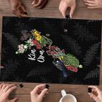 Kia Ora New Zealand Floral Puzzle Black - Aussie Hoodie