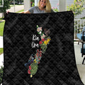 Kia Ora New Zealand Floral Quilt Black - Aussie Hoodie