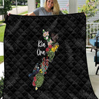 Kia Ora New Zealand Floral Quilt Black - Aussie Hoodie