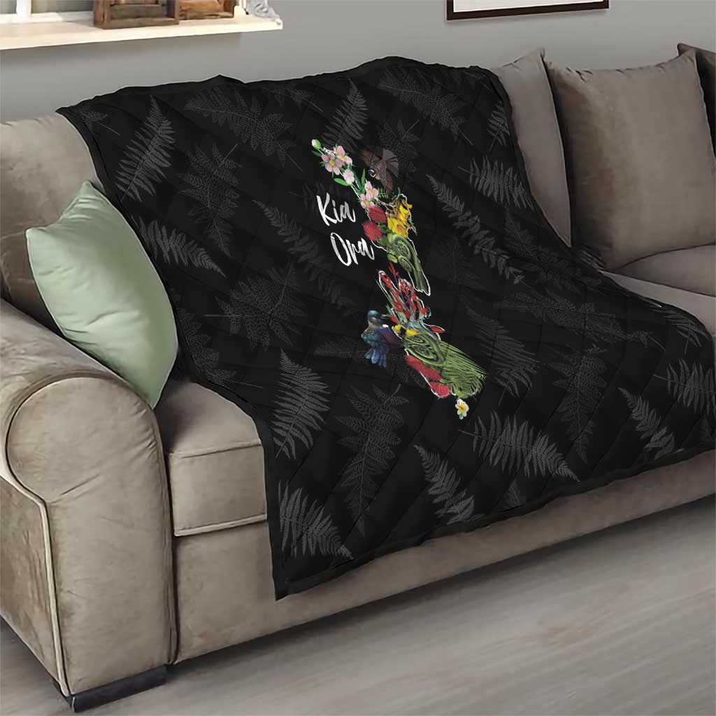 Kia Ora New Zealand Floral Quilt Black - Aussie Hoodie