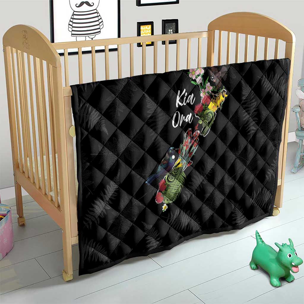 Kia Ora New Zealand Floral Quilt Black - Aussie Hoodie