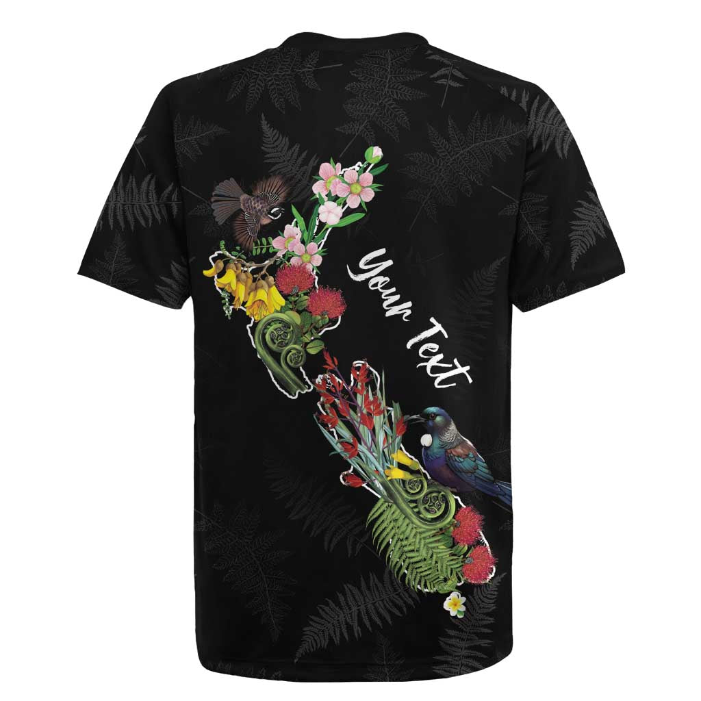 Kia Ora New Zealand Floral Personalized Rugby Jersey Black - Aussie Hoodie