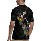 Kia Ora New Zealand Floral Personalized Rugby Jersey Black - Aussie Hoodie
