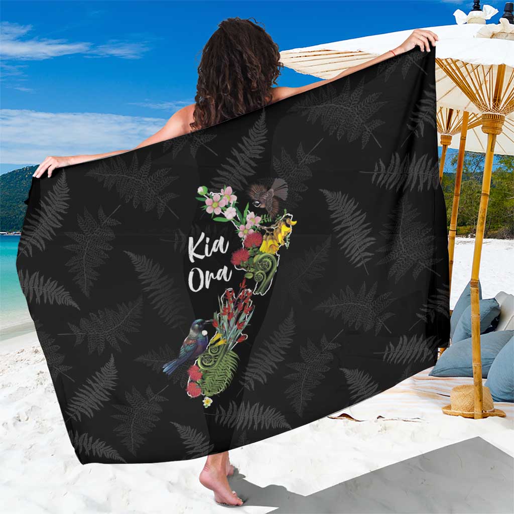 Kia Ora New Zealand Floral Sarong Black - Aussie Hoodie