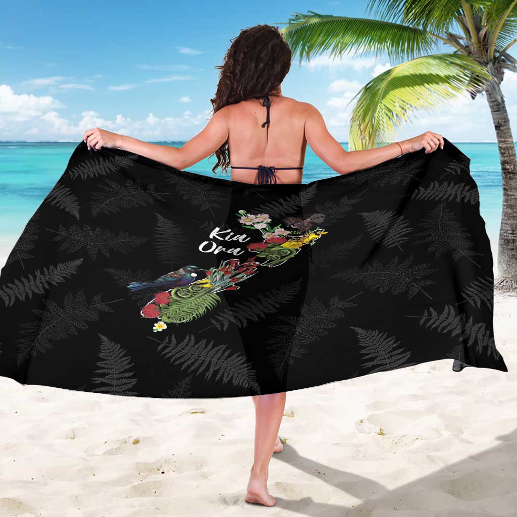 Kia Ora New Zealand Floral Sarong Black - Aussie Hoodie