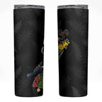 Kia Ora New Zealand Floral Skinny Tumbler Black - Aussie Hoodie