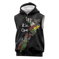 Kia Ora New Zealand Floral Personalized Sleeveless Zip Hoodie Black LT7