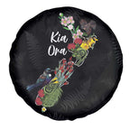 Kia Ora New Zealand Floral Spare Tire Cover Black - Aussie Hoodie