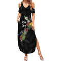 Kia Ora New Zealand Floral Personalized Summer Maxi Dress Black - Aussie Hoodie