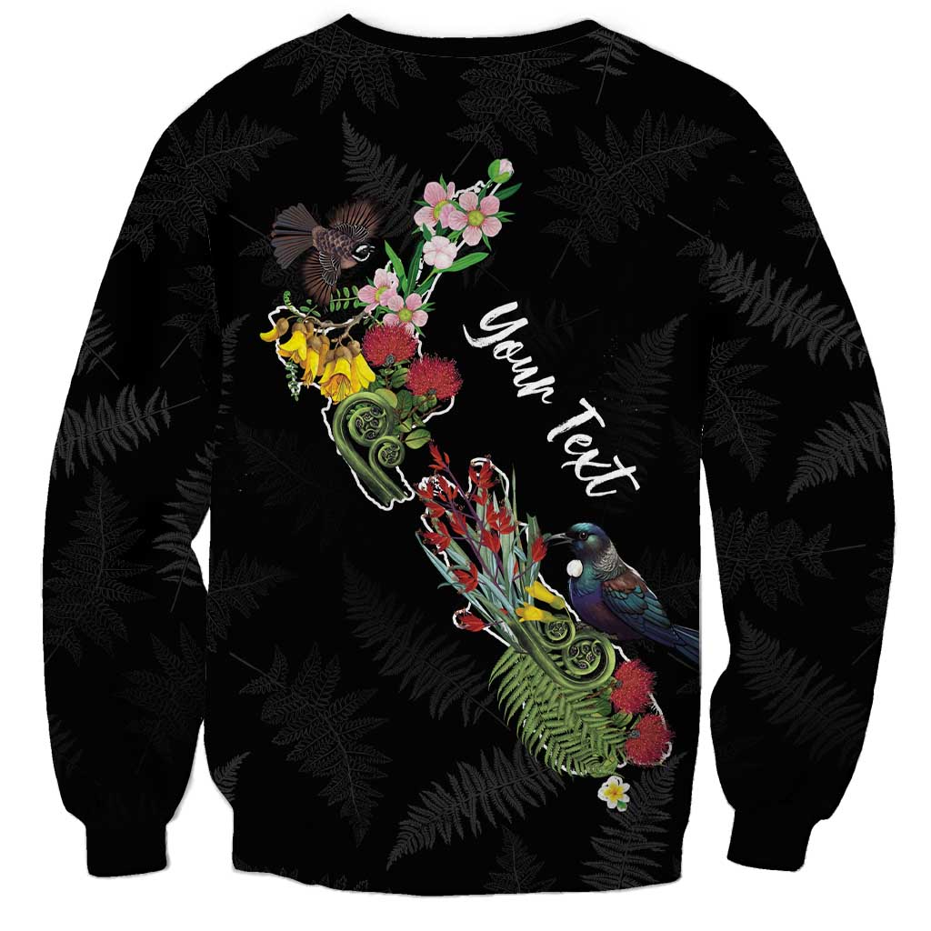 Kia Ora New Zealand Floral Personalized Sweatshirt Black - Aussie Hoodie