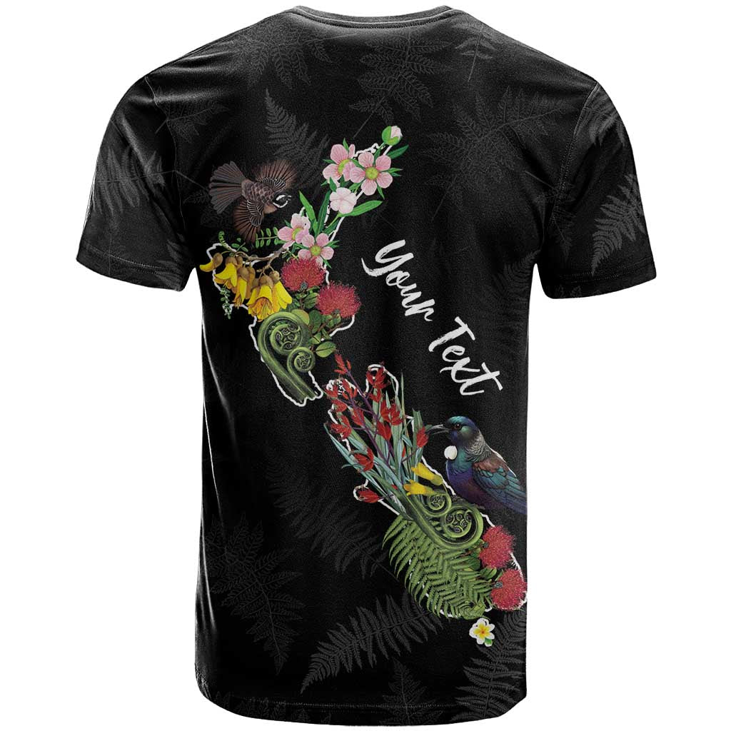 Kia Ora New Zealand Floral Personalized T Shirt Black - Aussie Hoodie