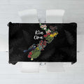 Kia Ora New Zealand Floral Tablecloth Black - Aussie Hoodie