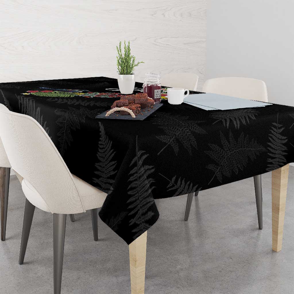 Kia Ora New Zealand Floral Tablecloth Black - Aussie Hoodie
