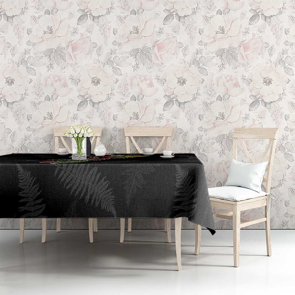 Kia Ora New Zealand Floral Tablecloth Black - Aussie Hoodie