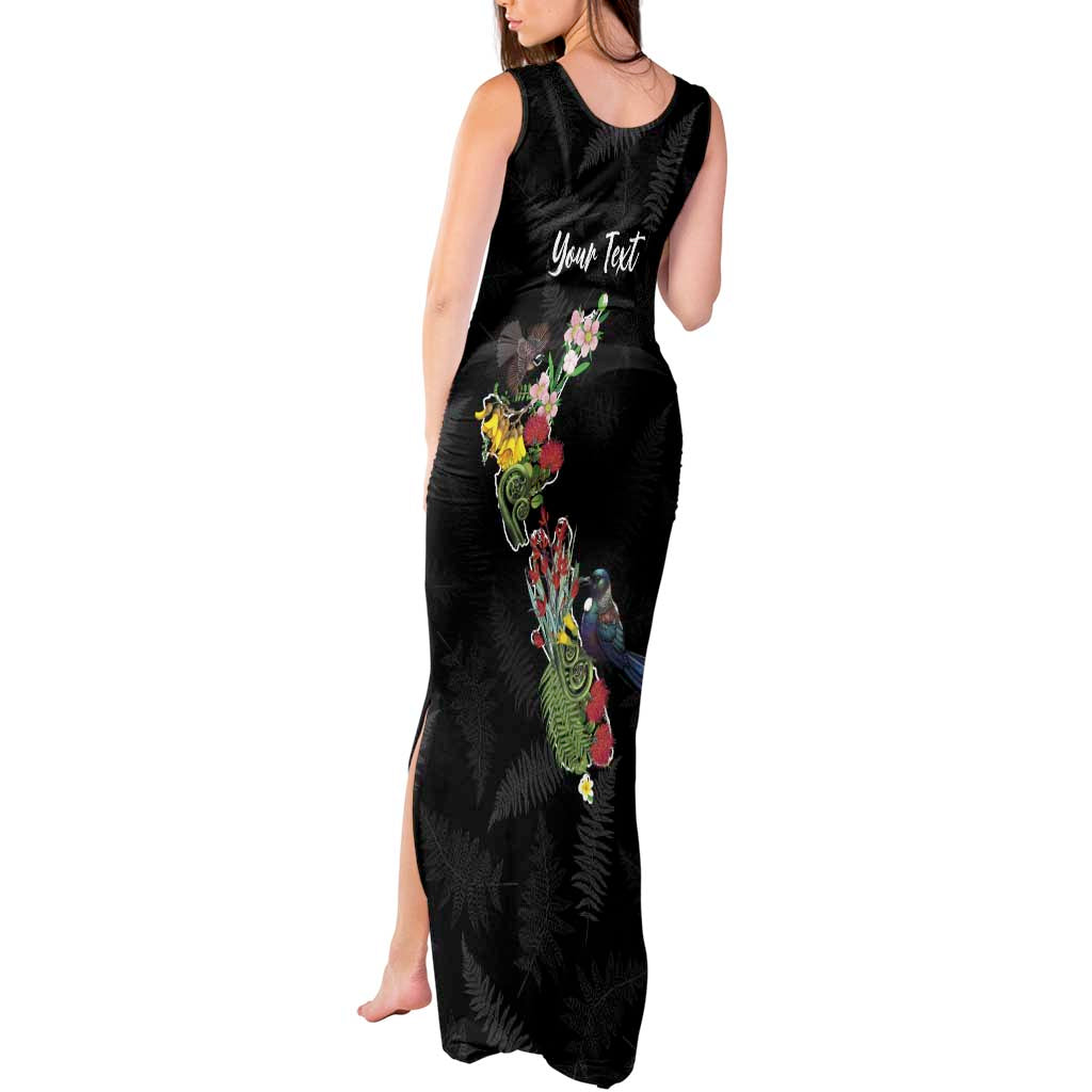Kia Ora New Zealand Floral Personalized Tank Maxi Dress Black - Aussie Hoodie
