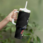 Kia Ora New Zealand Floral Tumbler With Handle Black - Aussie Hoodie