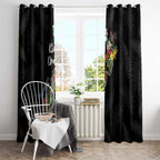 Kia Ora New Zealand Floral Window Curtain Black - Aussie Hoodie