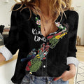 Kia Ora New Zealand Floral Personalized Women Casual Shirt Black - Aussie Hoodie