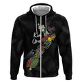 Kia Ora New Zealand Floral Personalized Zip Hoodie Black - Aussie Hoodie