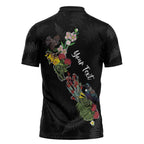 Kia Ora New Zealand Floral Personalized Zipper Polo Shirt Black - Aussie Hoodie