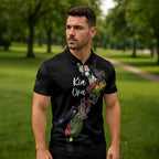 Kia Ora New Zealand Floral Personalized Zipper Polo Shirt Black - Aussie Hoodie