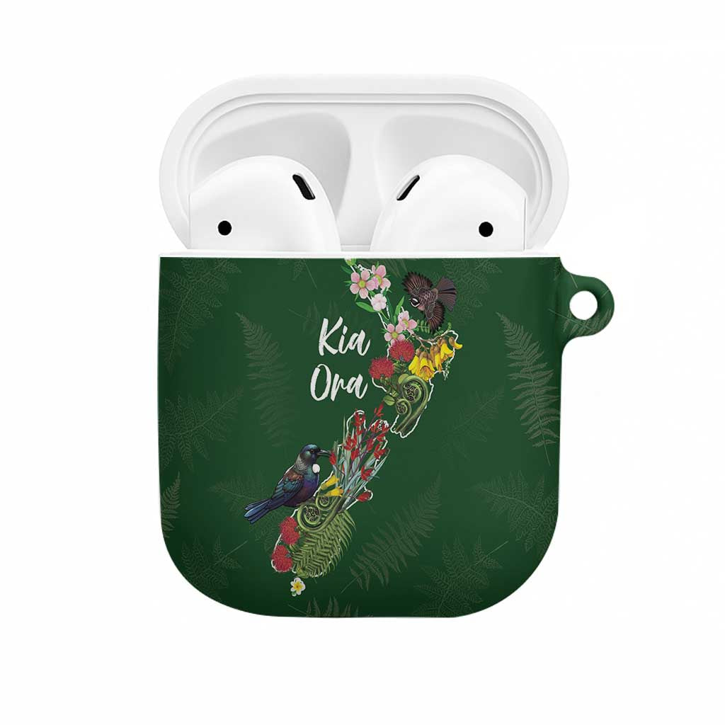 Kia Ora New Zealand Floral AirPods Case Sage Green - Aussie Hoodie