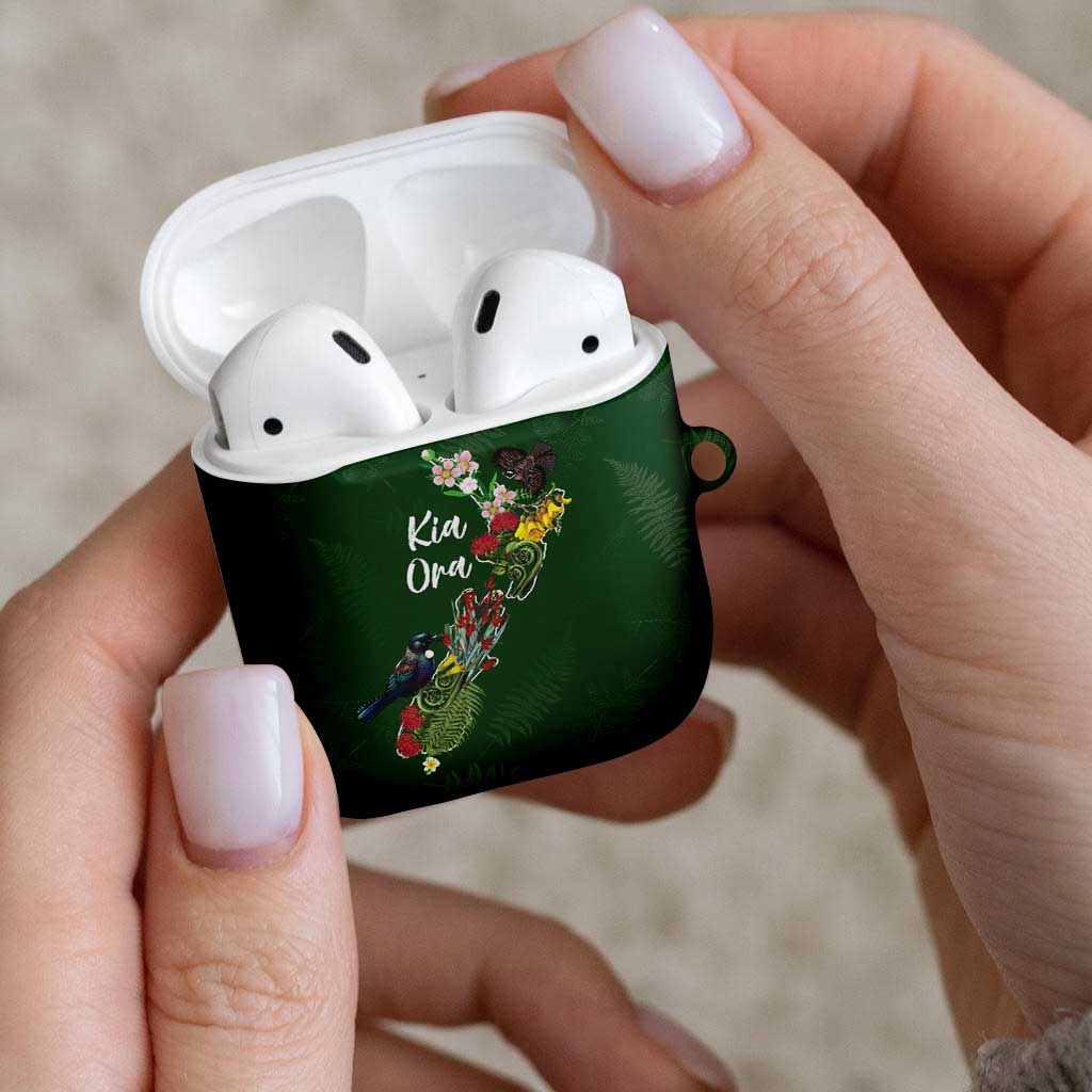 Kia Ora New Zealand Floral AirPods Case Sage Green - Aussie Hoodie