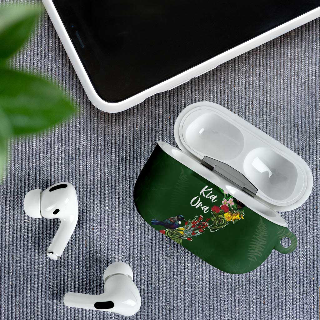 Kia Ora New Zealand Floral AirPods Case Sage Green - Aussie Hoodie