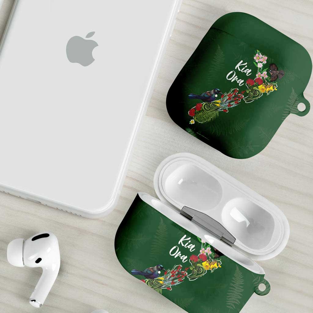 Kia Ora New Zealand Floral AirPods Case Sage Green - Aussie Hoodie