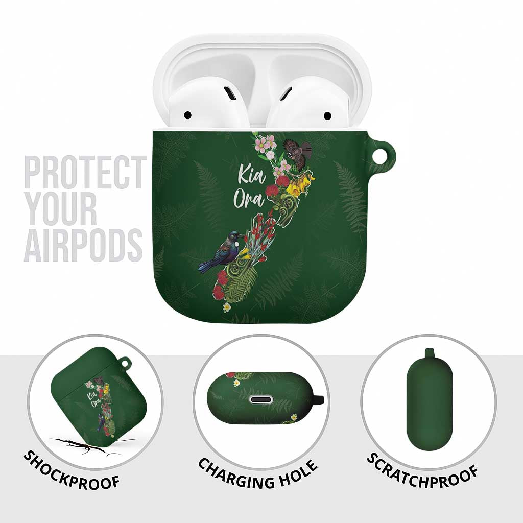 Kia Ora New Zealand Floral AirPods Case Sage Green - Aussie Hoodie