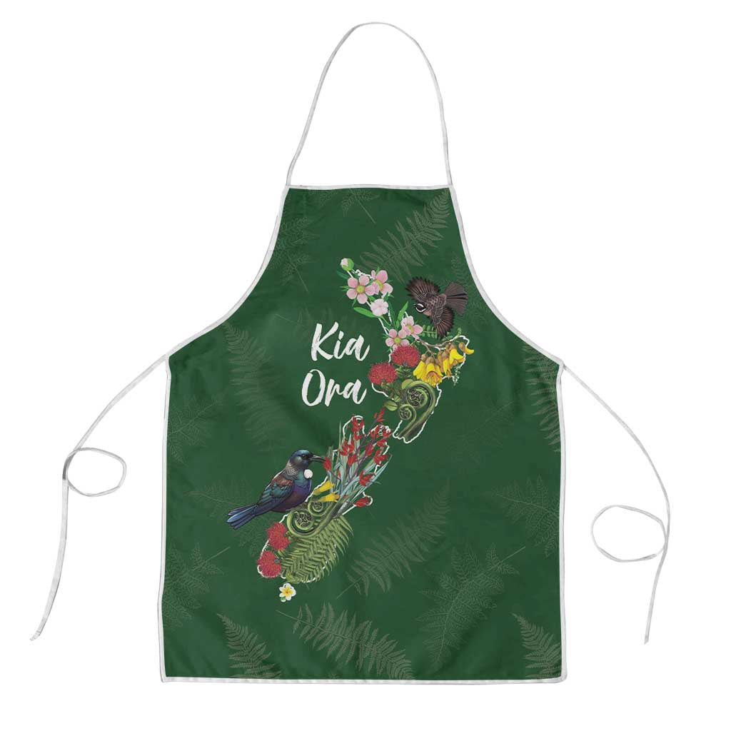 Kia Ora New Zealand Floral Apron Sage Green - Aussie Hoodie