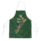 Kia Ora New Zealand Floral Apron Sage Green - Aussie Hoodie