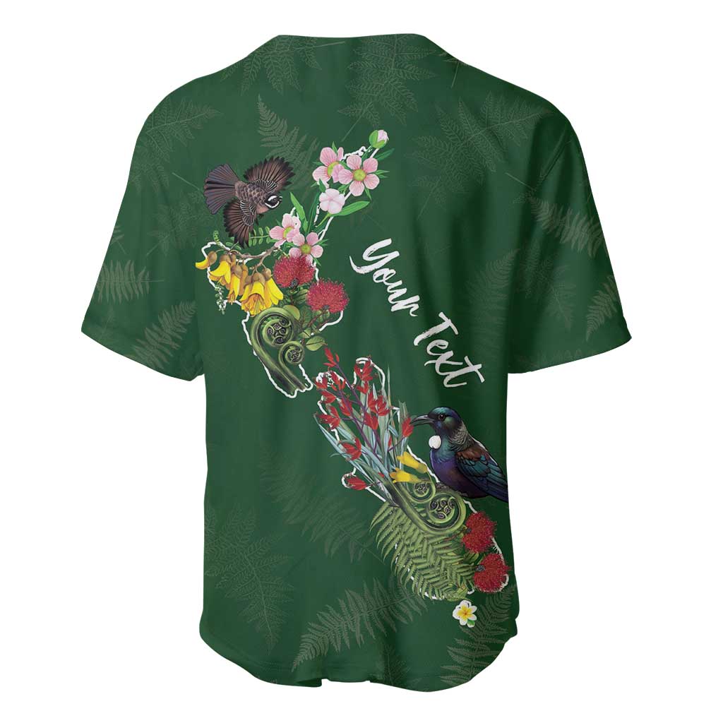 Kia Ora New Zealand Floral Personalized Baseball Jersey Sage Green - Aussie Hoodie