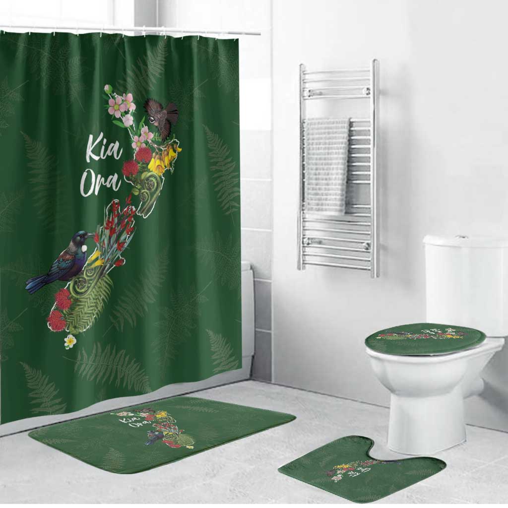 Kia Ora New Zealand Floral Bathroom Set Sage Green - Aussie Hoodie