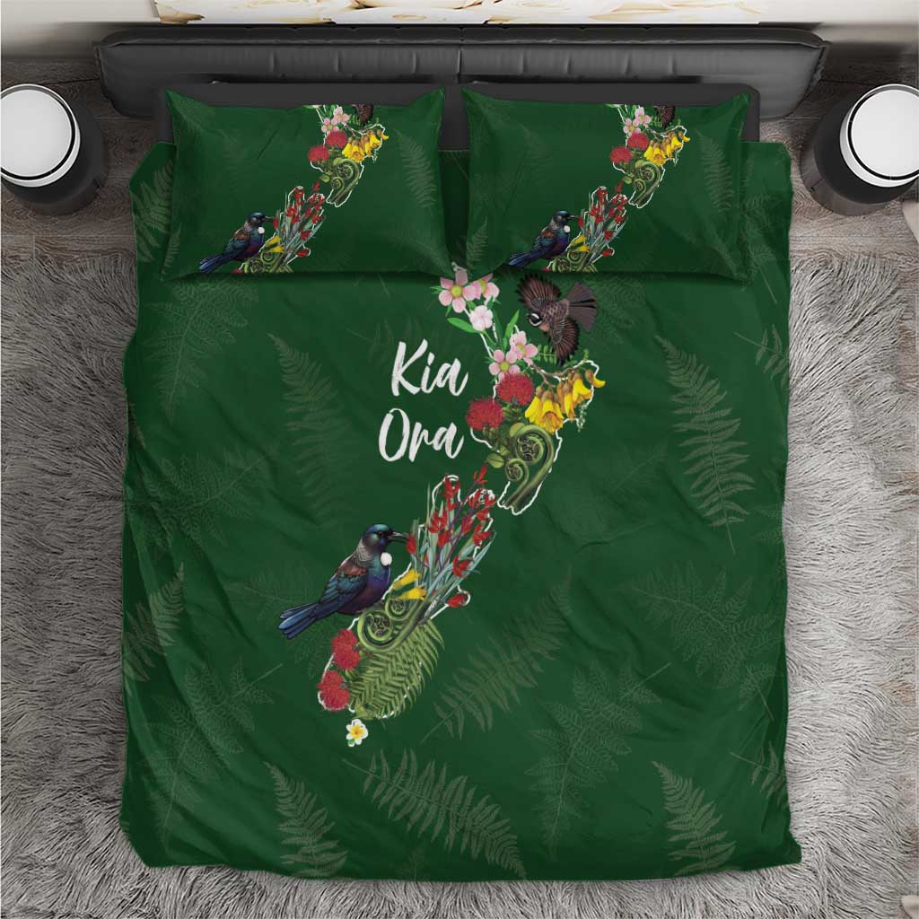 Kia Ora New Zealand Floral Bedding Set Sage Green - Aussie Hoodie