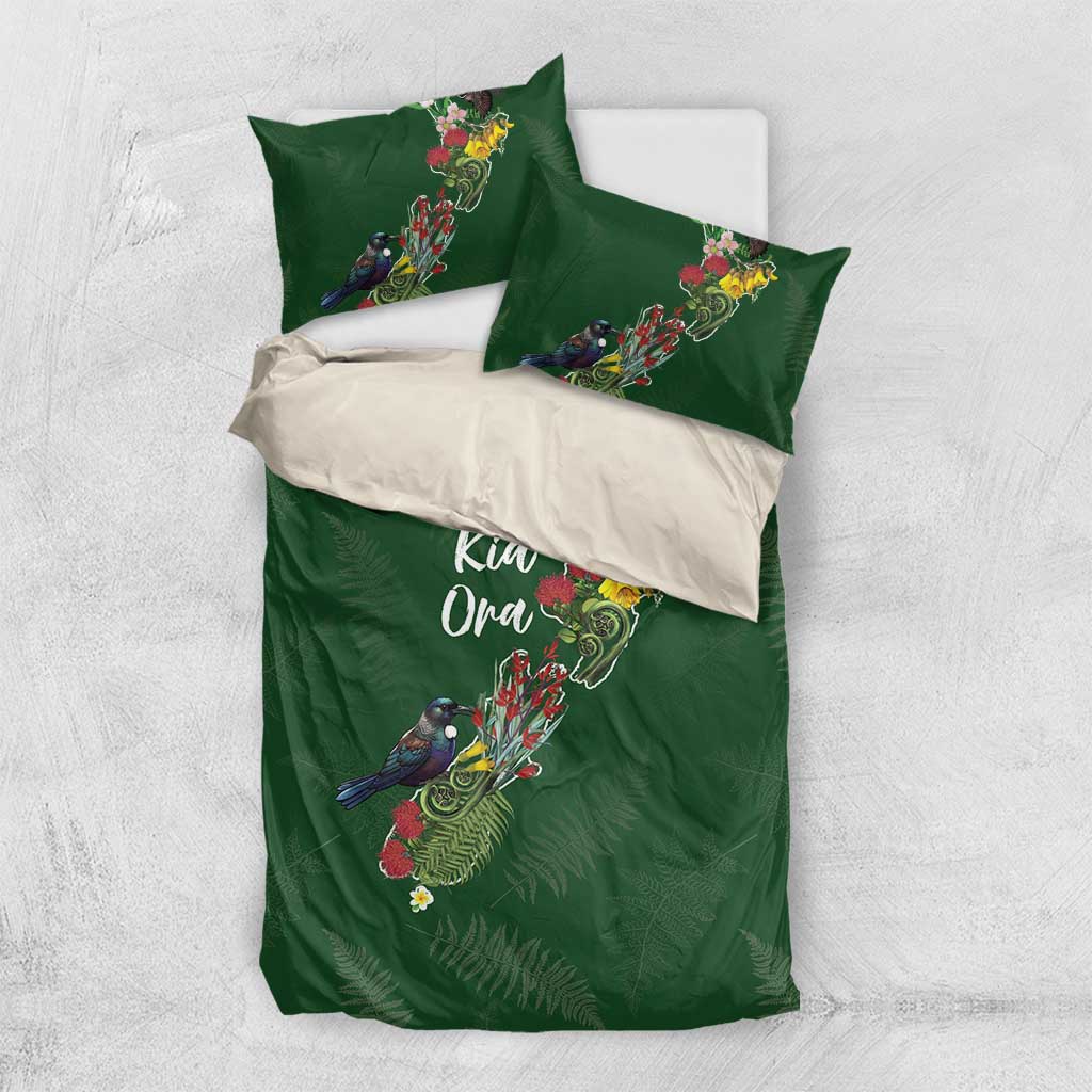 Kia Ora New Zealand Floral Bedding Set Sage Green - Aussie Hoodie