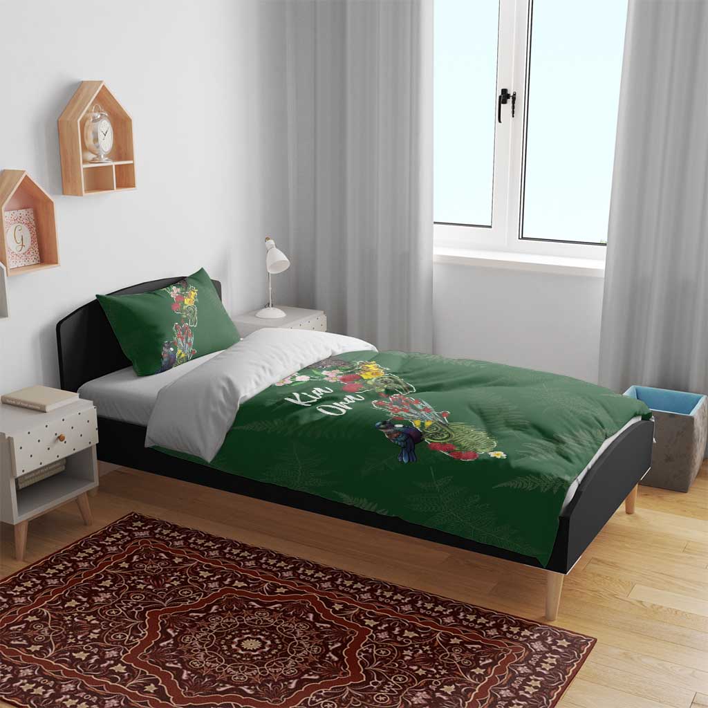 Kia Ora New Zealand Floral Bedding Set Sage Green - Aussie Hoodie