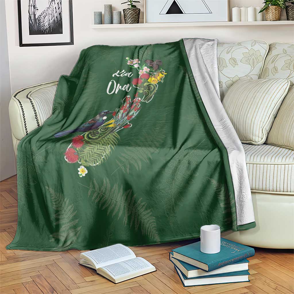 Kia Ora New Zealand Floral Blanket Sage Green - Aussie Hoodie