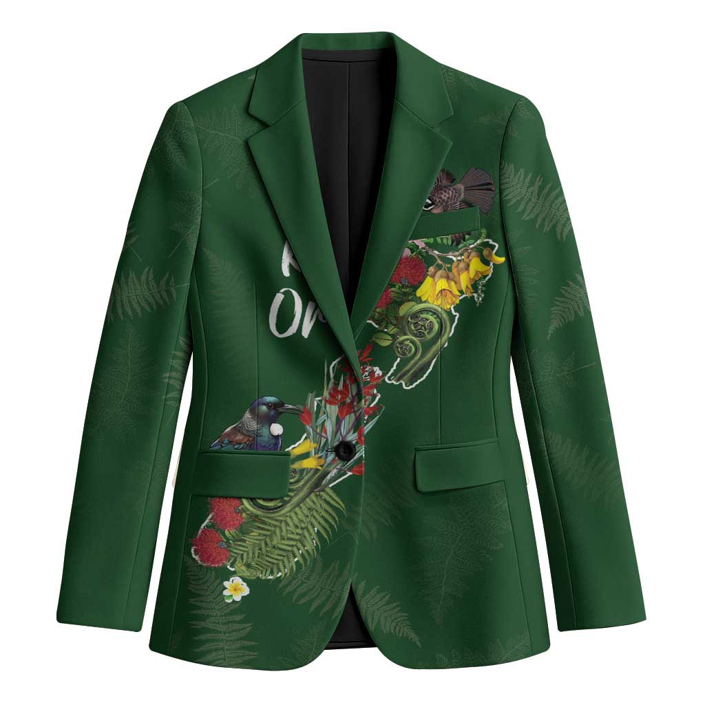 Kia Ora New Zealand Floral Personalized Blazer Sage Green - Aussie Hoodie