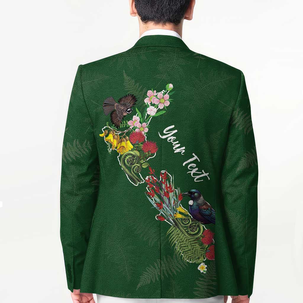 Kia Ora New Zealand Floral Personalized Blazer Sage Green - Aussie Hoodie