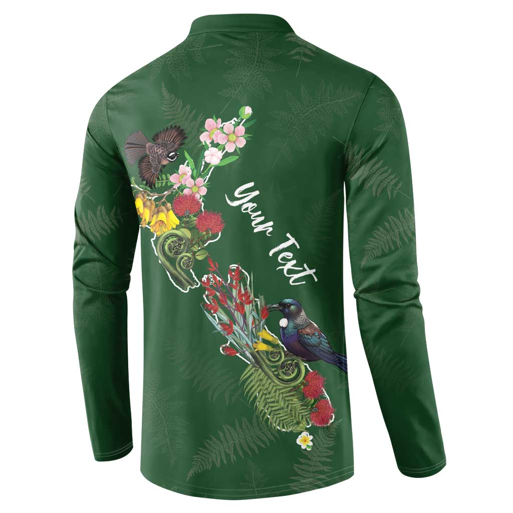 Kia Ora New Zealand Floral Personalized Button Sweatshirt Sage Green - Aussie Hoodie